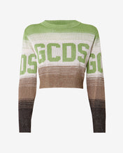 Load image into Gallery viewer, Lurex Degradé Cropped Sweater : Women Knitwear Military Green | GCDS Spring/Summer 2023
