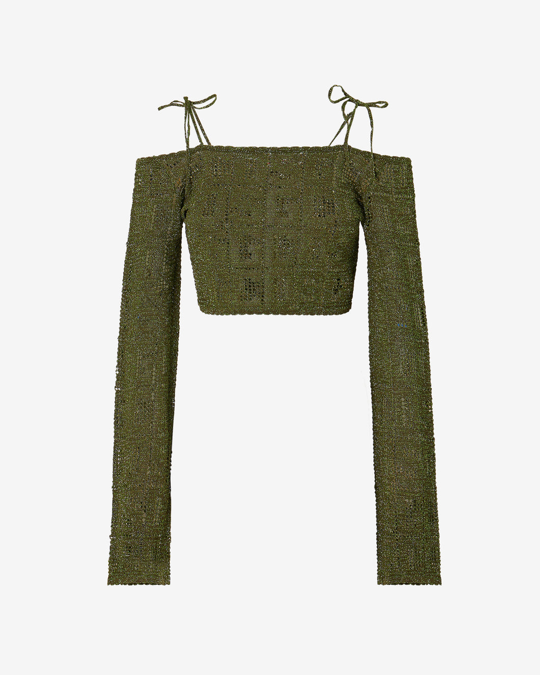 Gcds Monogram Macramé Sweater : Women Knitwear Military Green | GCDS Spring/Summer 2023