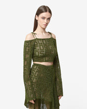 Carica l&#39;immagine nel visualizzatore di Gallery, Gcds Monogram Macramé Sweater : Women Knitwear Military Green | GCDS Spring/Summer 2023
