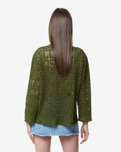 Load image into Gallery viewer, Gcds Monogram Macramé Shirt : Women Knitwear Military Green | GCDS Spring/Summer 2023
