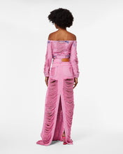 Carica l&#39;immagine nel visualizzatore di Gallery, Denim Frayed Ultracargo Long Skirt : Women Skirts Pink | GCDS Spring/Summer 2023
