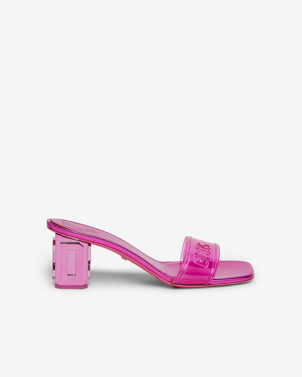 Transpallic Logo Low Sandals : Women Shoes Fuchsia | GCDS Spring/Summer 2023