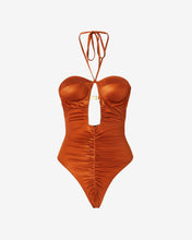 Carica l&#39;immagine nel visualizzatore di Gallery, Logo Chain Swimsuit : Women Swimwear Orange | GCDS Spring/Summer 2023
